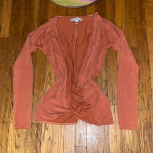 Orange wrap shirt A&F